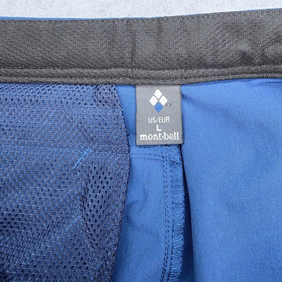 Montbell Men's Hiking Outdoor Pants Blue Size Large Zip Pockets Lightweight - Picture 4 of 14